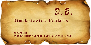 Dimitrievics Beatrix névjegykártya